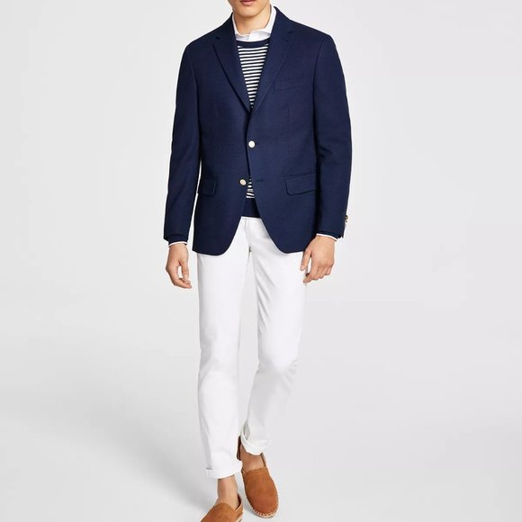 Men's Modern-Fit Navy Weave Sport Coat - Picture 1 of 3